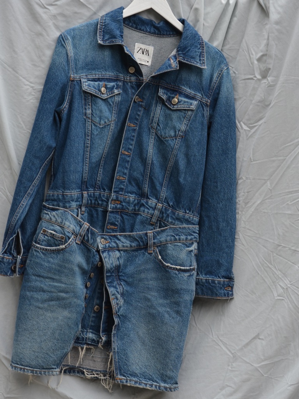 ZARA Blue Jean Coat -Dress SZ M NWOT
